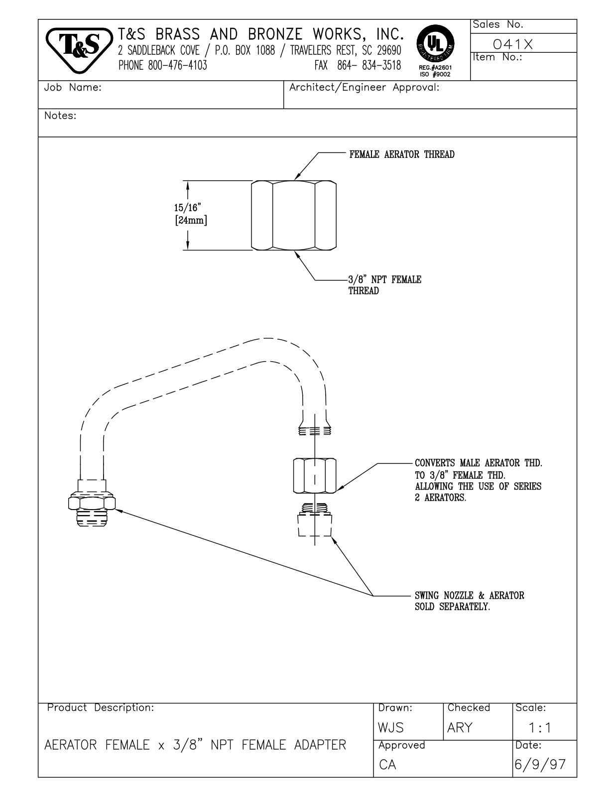 T&S Brass 041X User Manual - ManualMachine.com