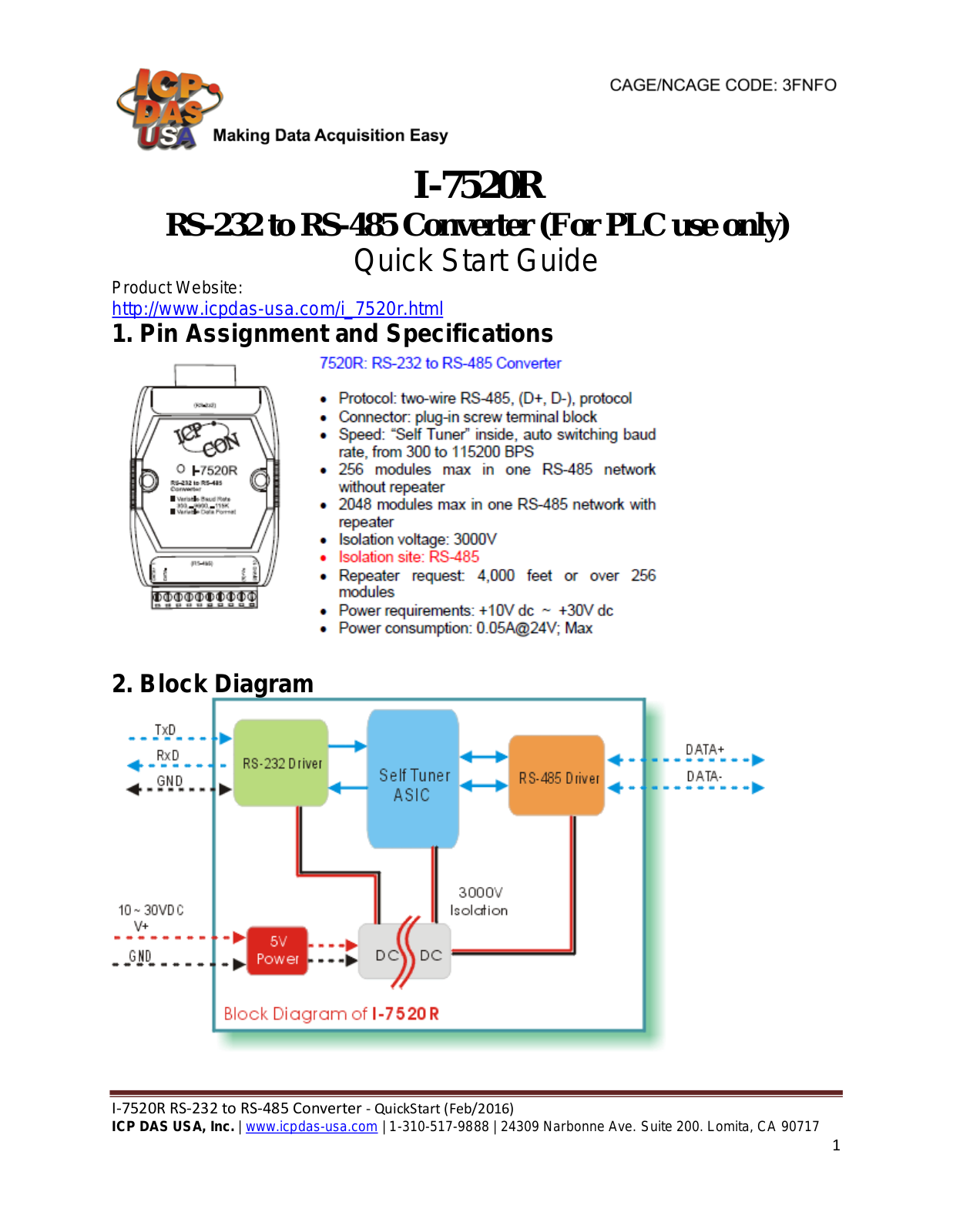 ICPDAS I-7520R Quick Start Manual