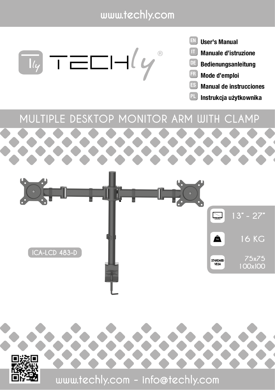 Techly ICA-LCD 483-D, ICA-PLB 154M, ICA-LCD 3410 User Manual