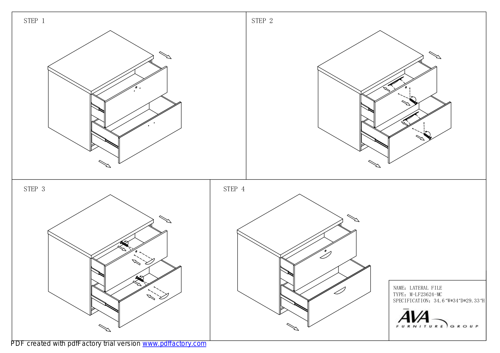 Mayline MLF23624MC, MLF23624ESP, MLFU23624MC, MLFU23624ESP Assembly Guide