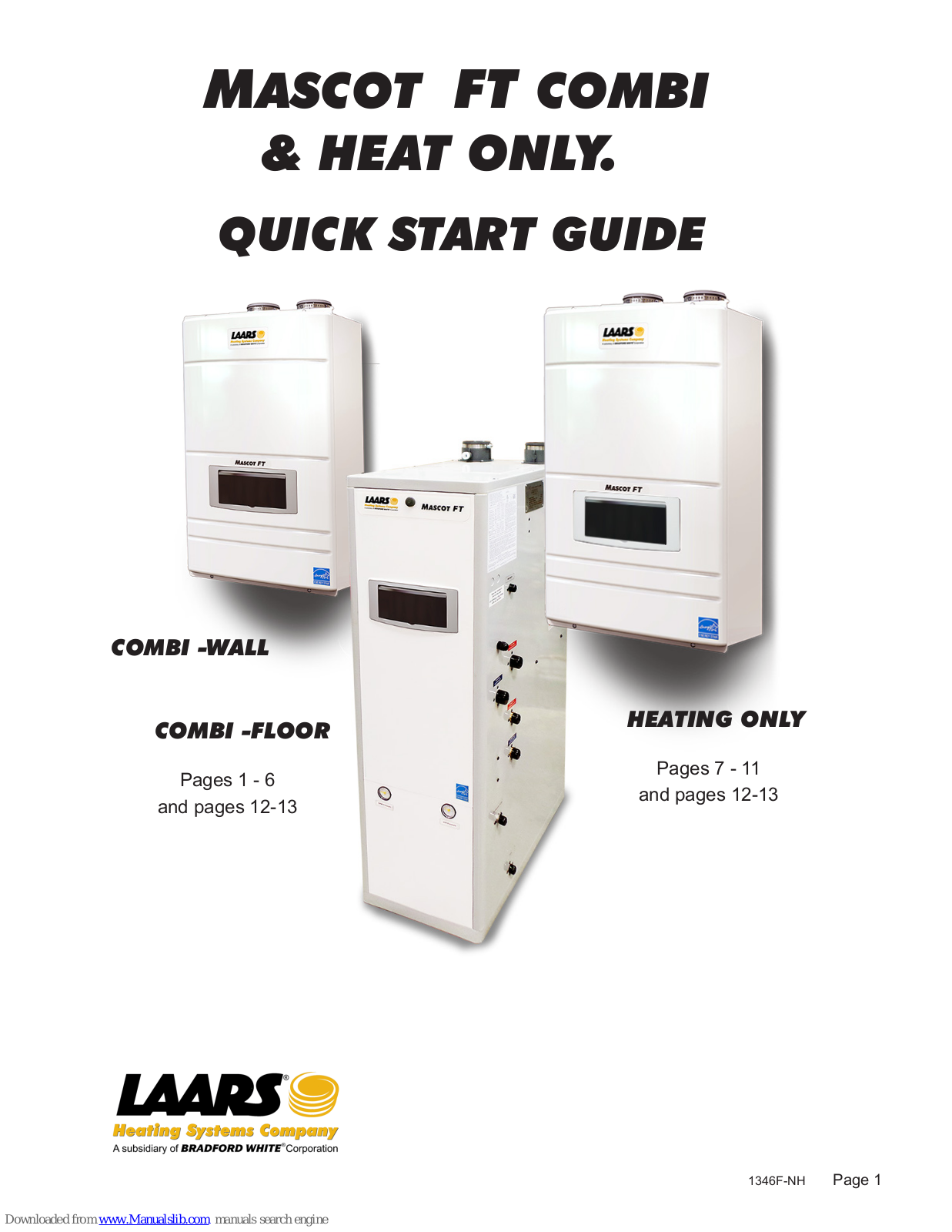 Laars Mascot FT COMBI-WALL, Mascot FT Heating Only, Mascot FT COMBI-FLOOR Quick Start Manual