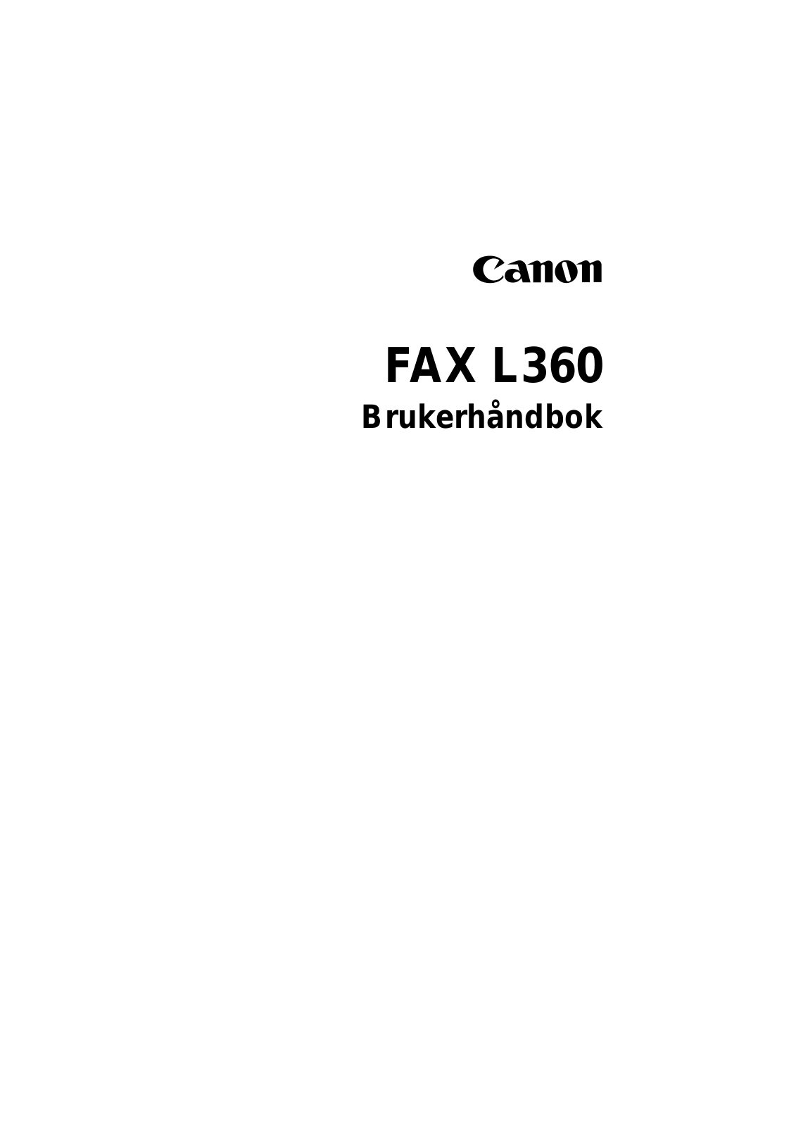 Canon FAX-L360 User Manual