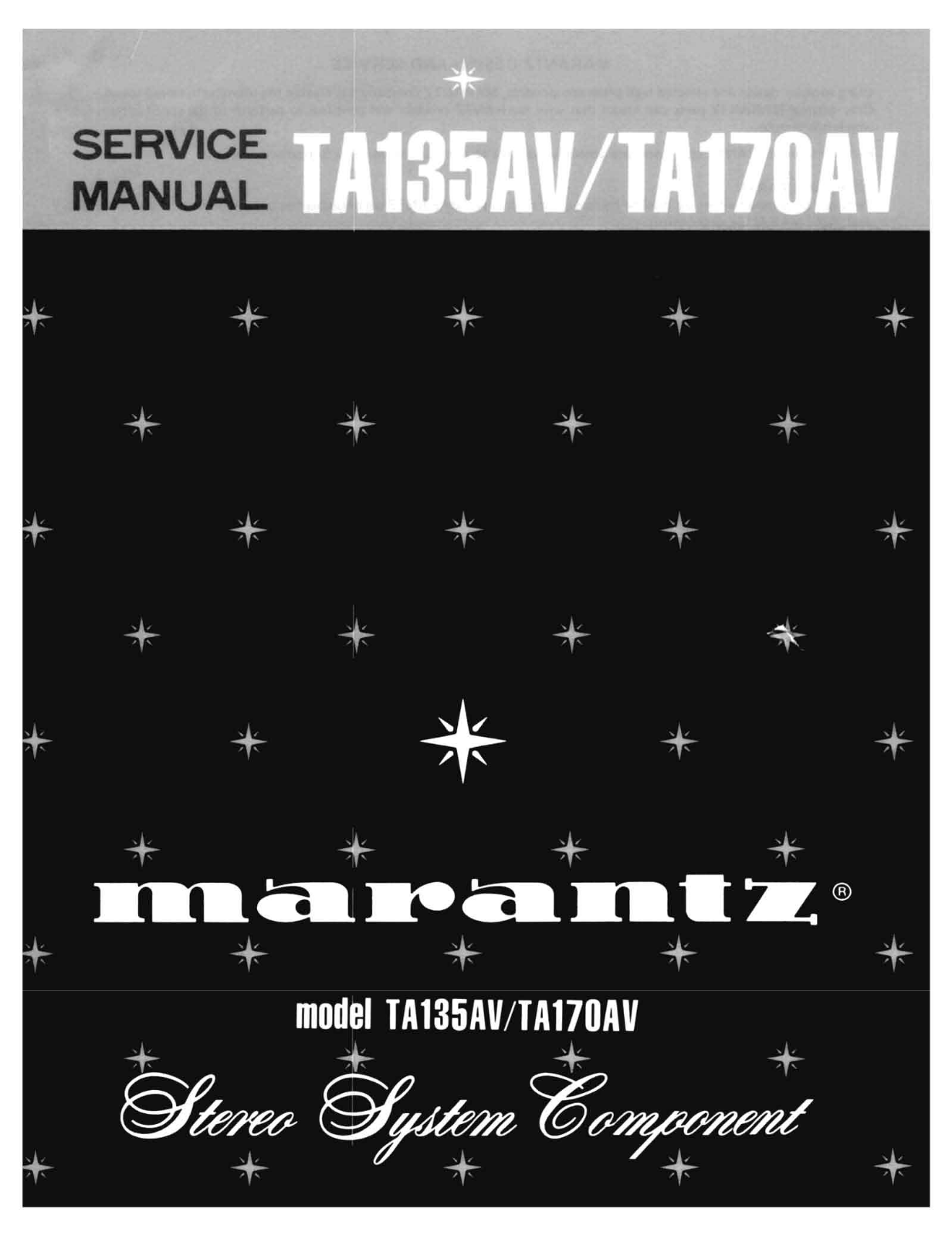 Marantz TA-170-AV, TA-135-AV Service Manual