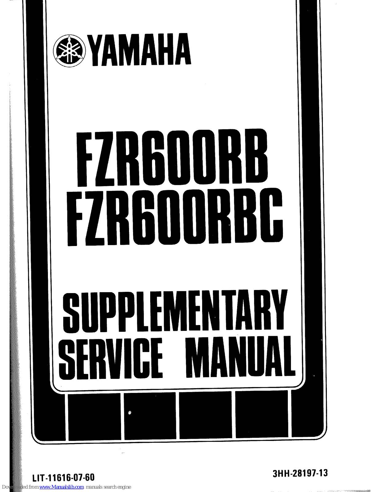 Yamaha FZR600RB, FZR600RBC Supplementary Service Manual