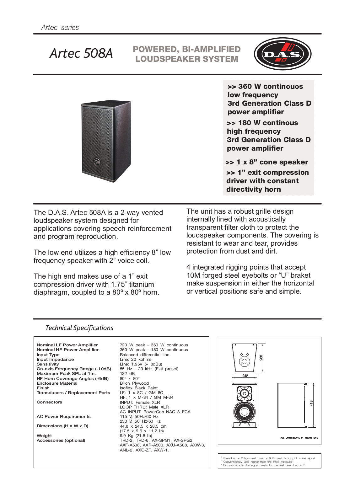 DAS ARTEC-508A User Manual