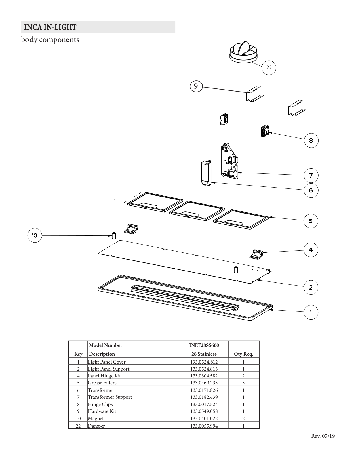 Faber INLT28SSV Parts manual