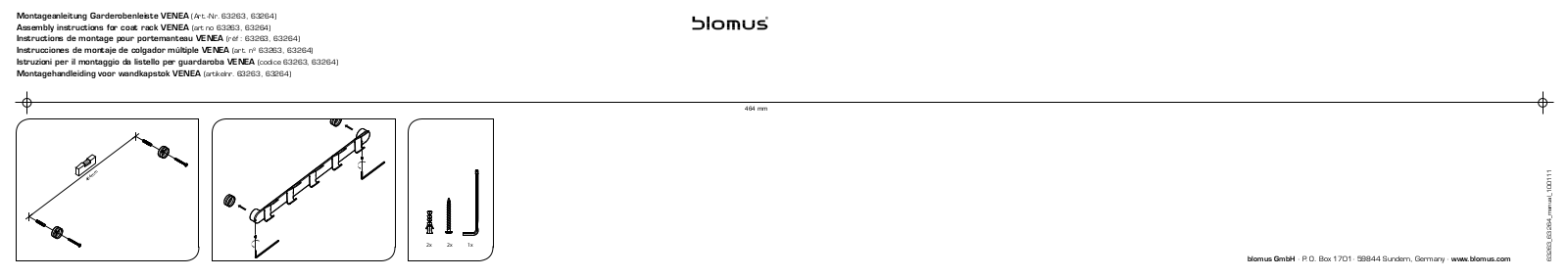 Blomus RY1834 Installation & Assembly - ManualMachine.com