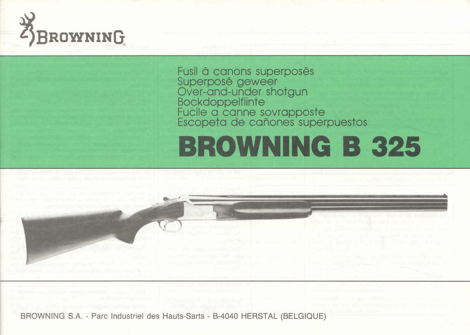 browning b325 User Guide