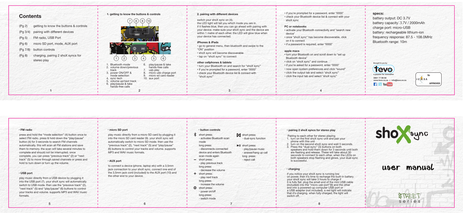 Shox Street Sync User Manual