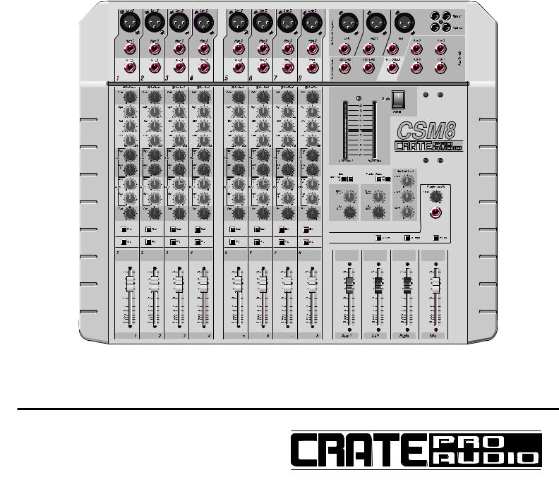 Crate Amplifiers CSM8, CSM12, CSM24, CSM16 User Manual