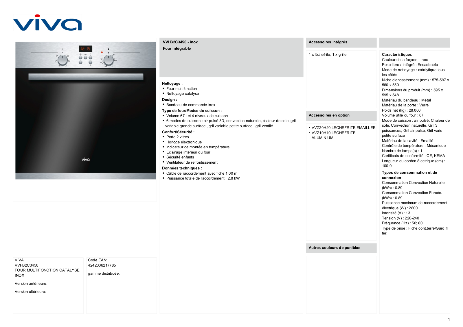 VIVA VVH32C3450 User Manual