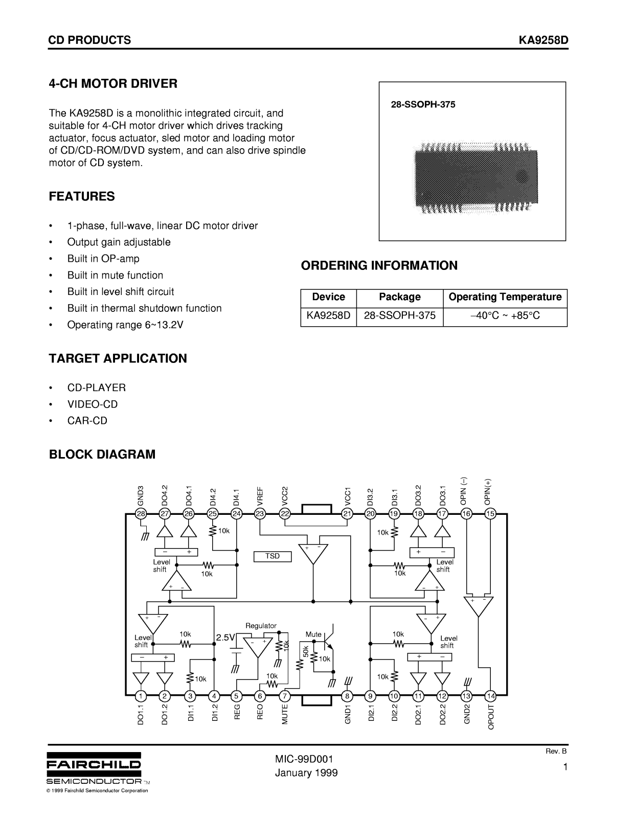 Fairchild Semiconductor KA9258D Datasheet