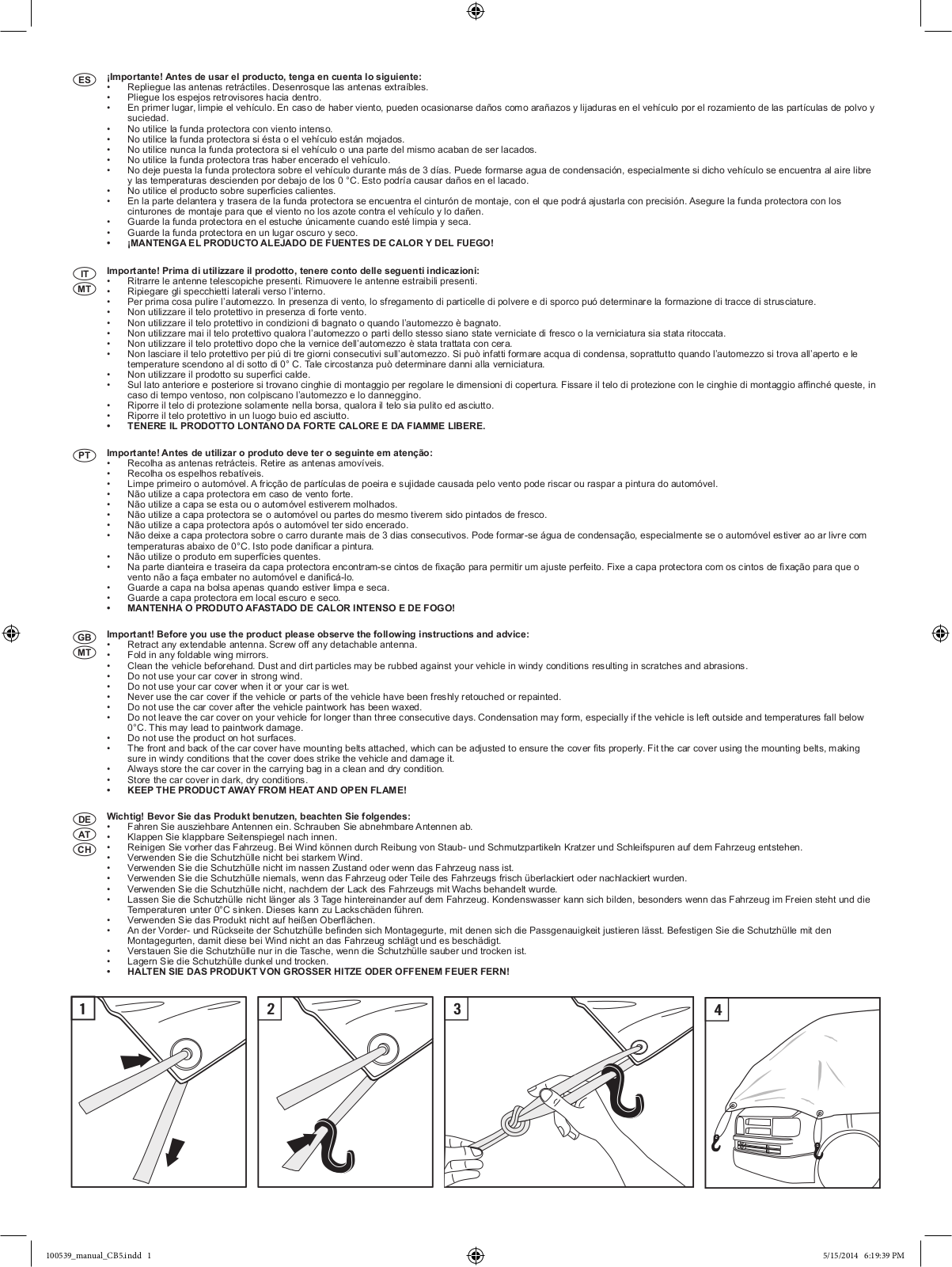 Ultimate Speed CAR HALF BODY COVER User Manual