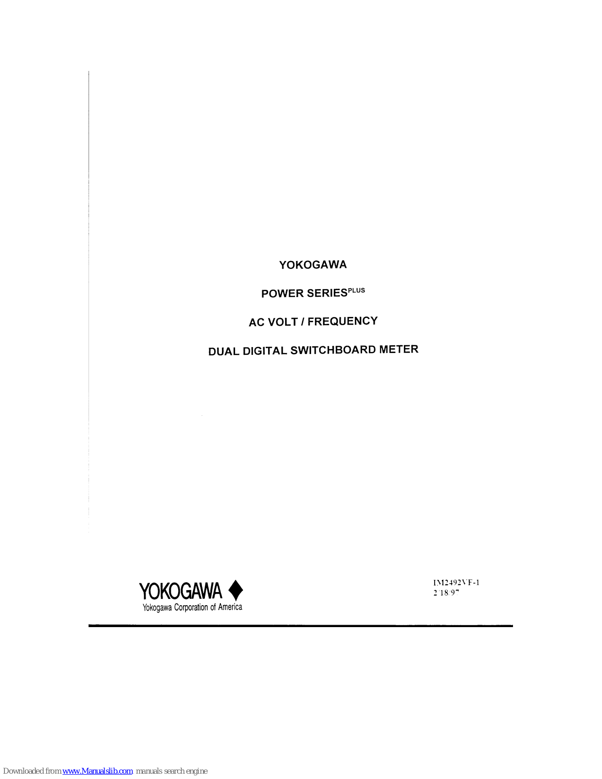 YOKOGAWA Power Series Plus User Manual - ManualMachine.com
