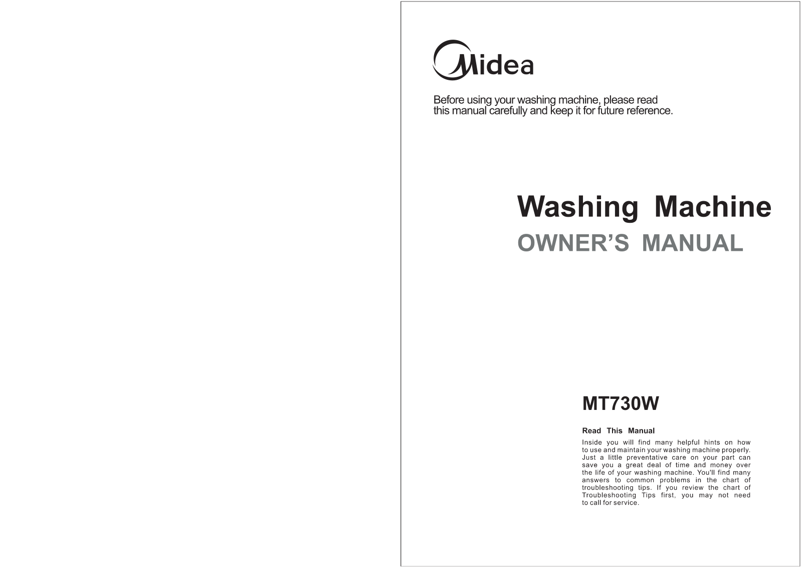 Midea MT730W User Manual