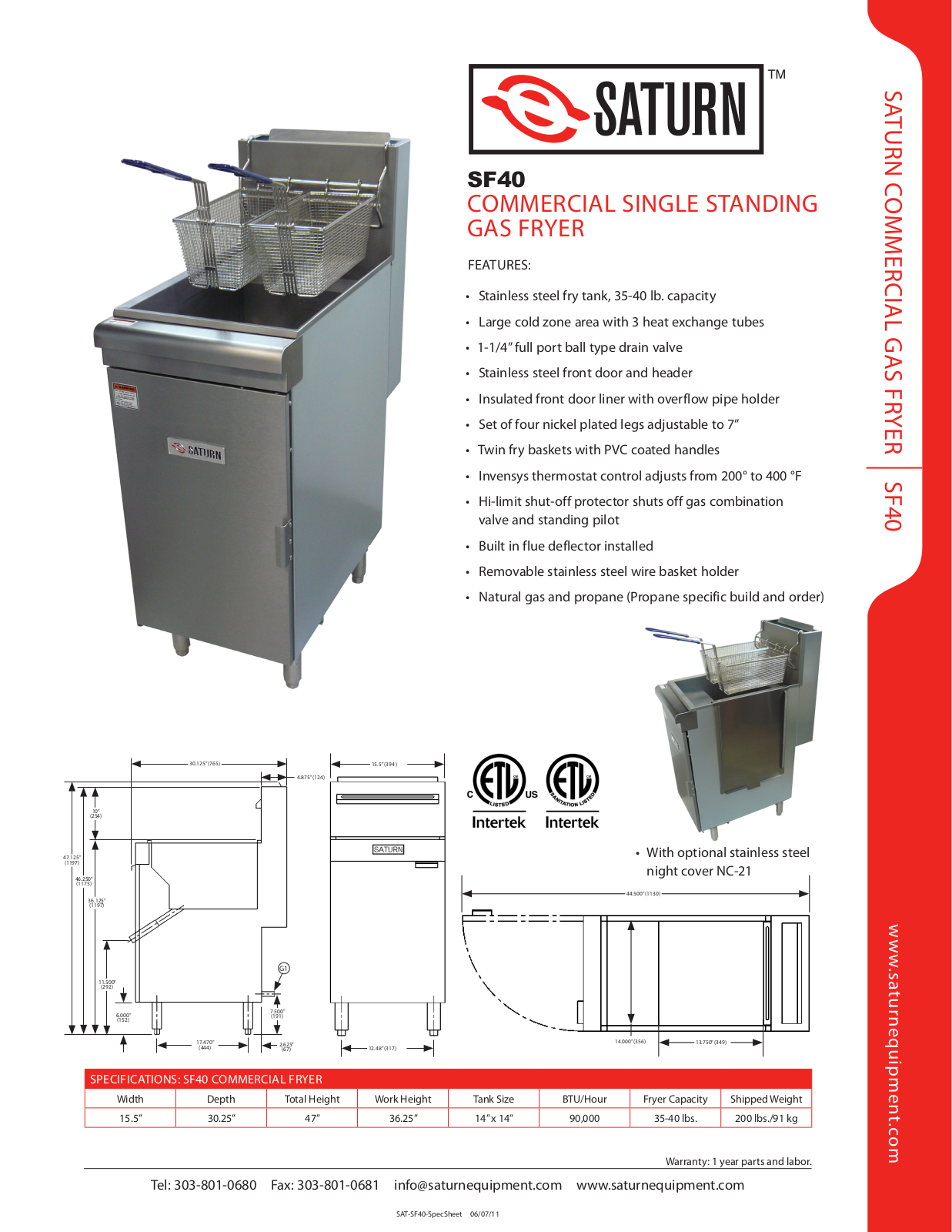 Saturn Equipment SF40 User Manual