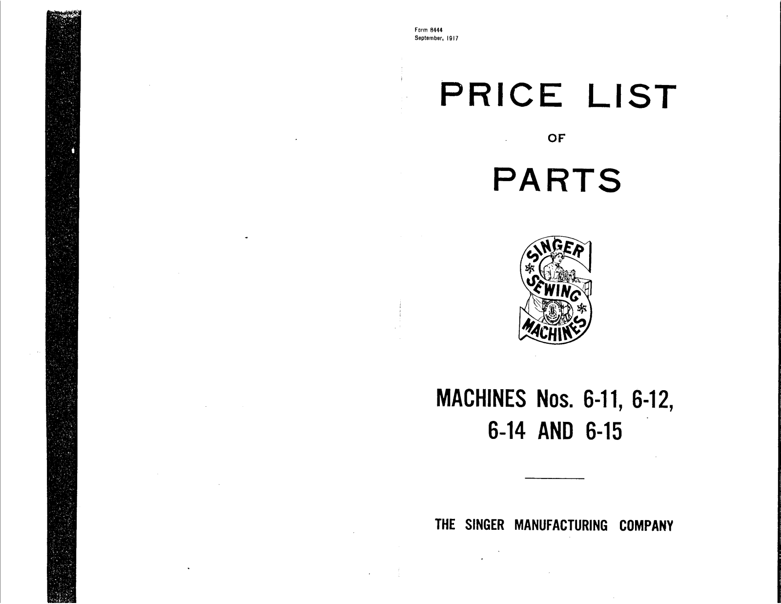 Singer 6-11, 6-12, 6-14, 6-15 User Manual