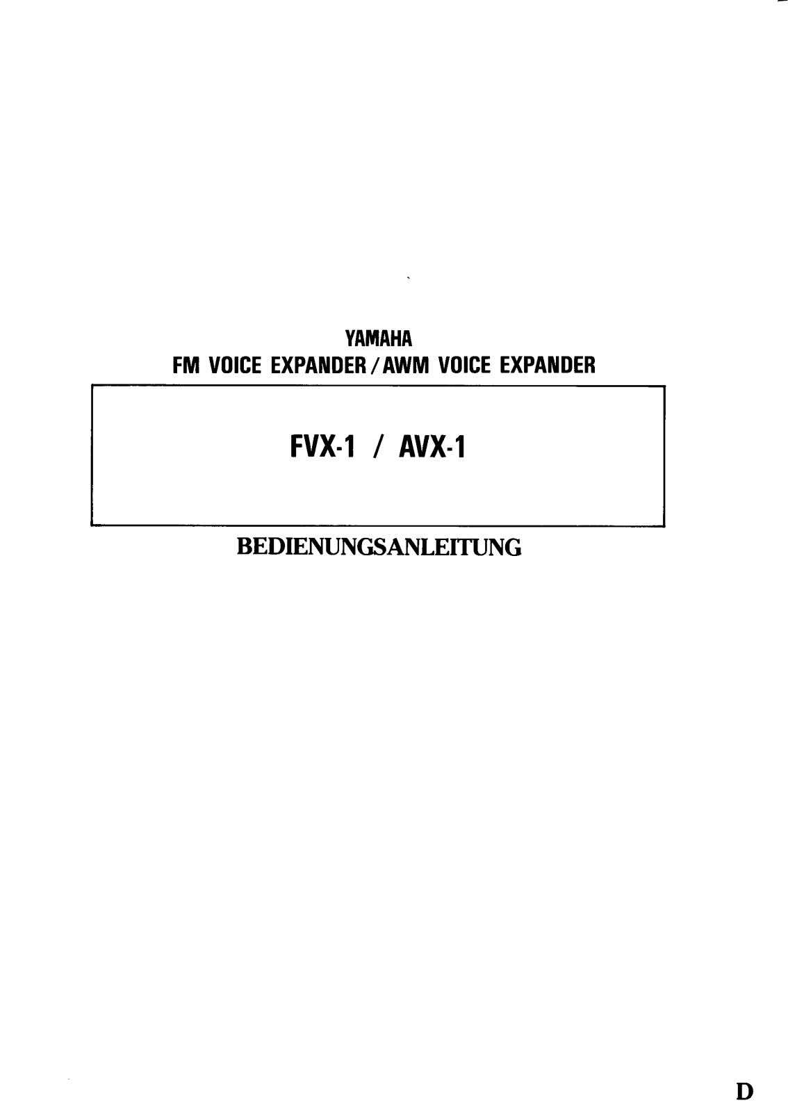 Yamaha FVX-1, AVX-1 User Manual