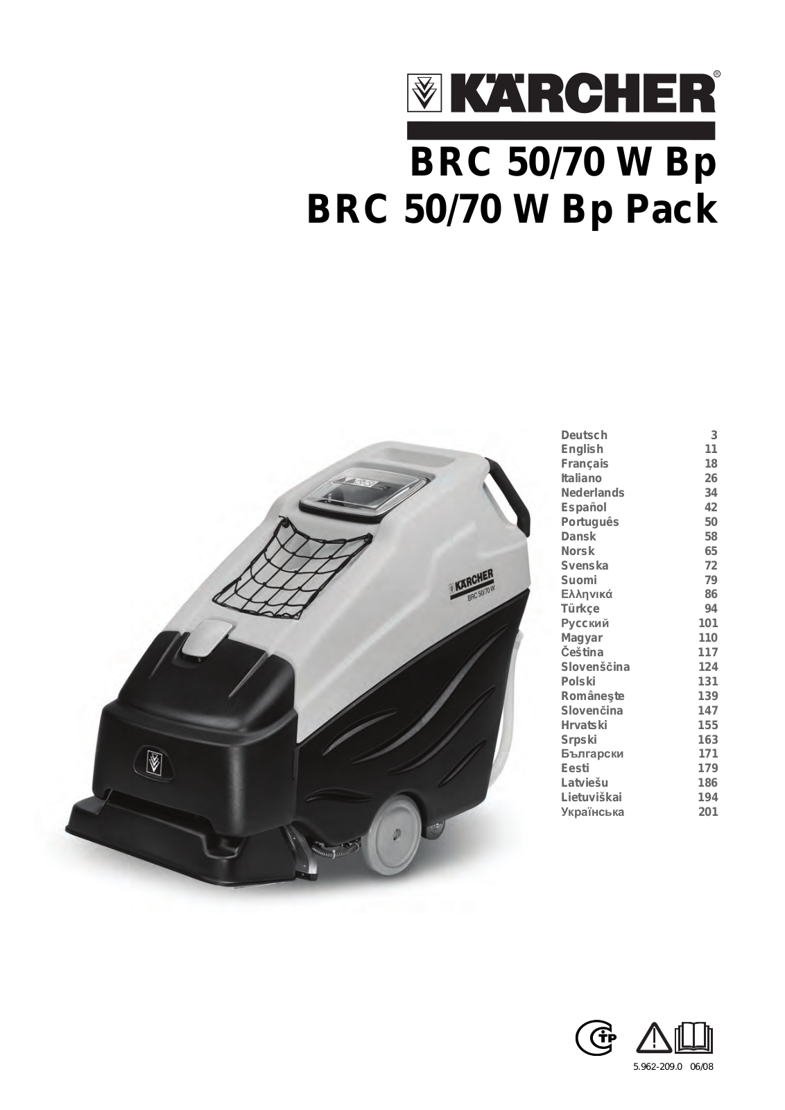 Karcher BRC 50/70 W Bp User Manual