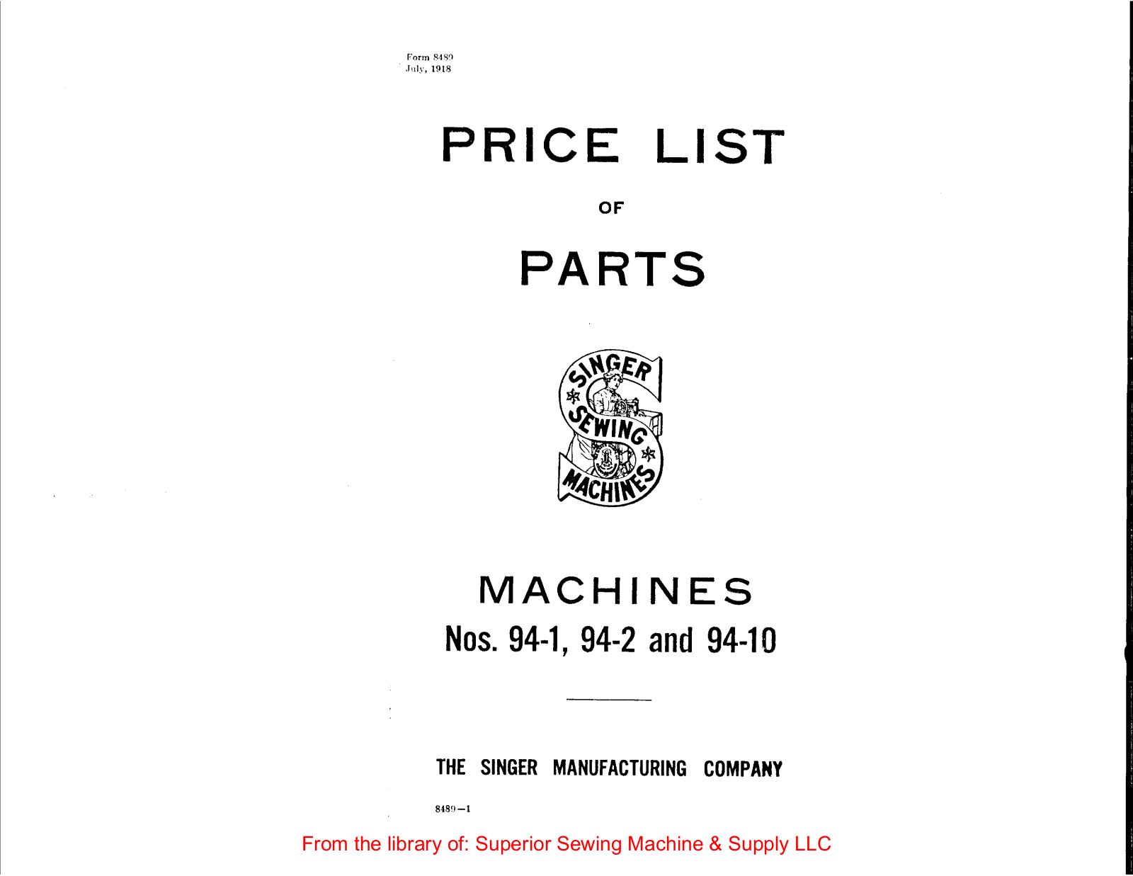 Singer 94-3, 94-4, 94-5, 94-6, 94-7 User Manual - ManualMachine.com