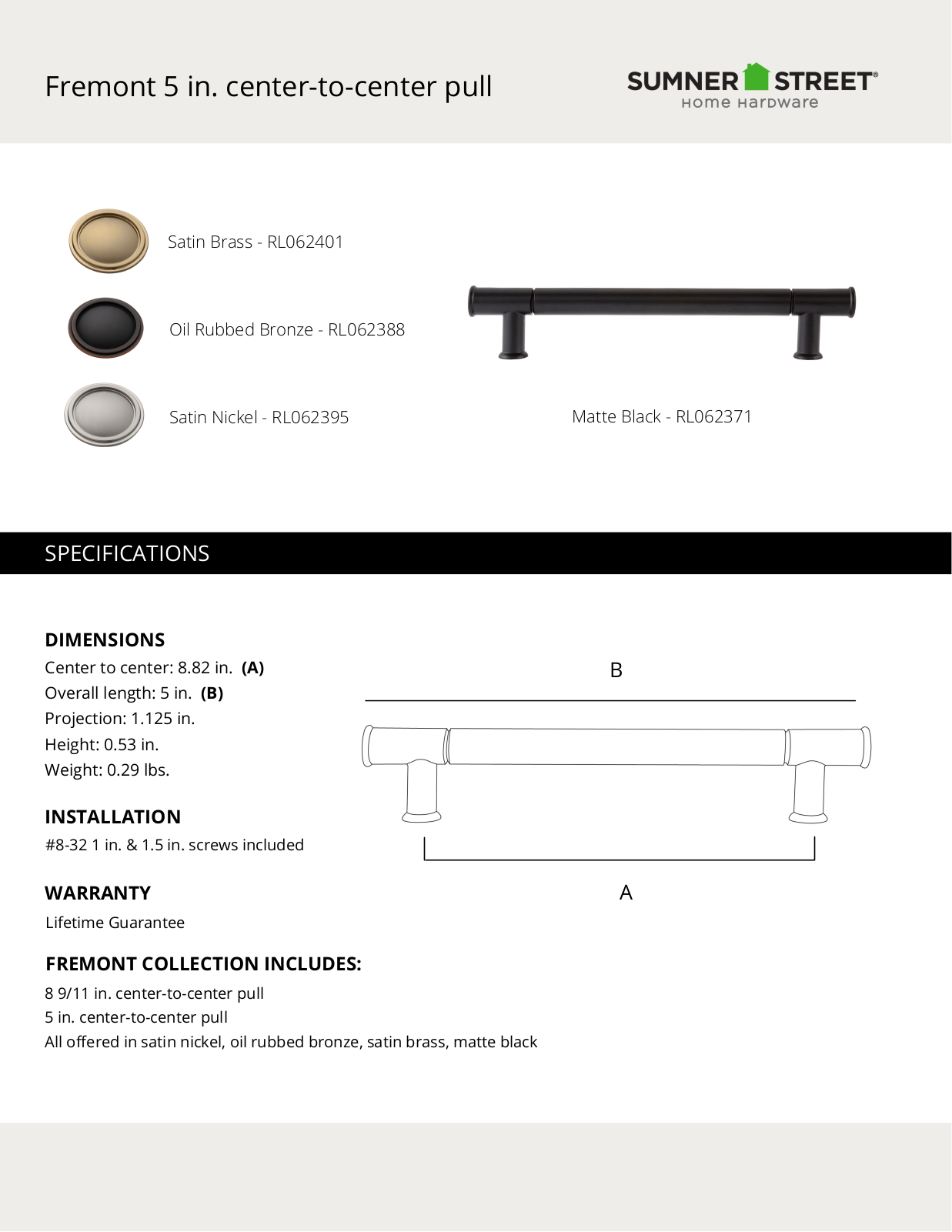 Sumner Street Home Hardware CTHD1174 Specification - ManualMachine.com