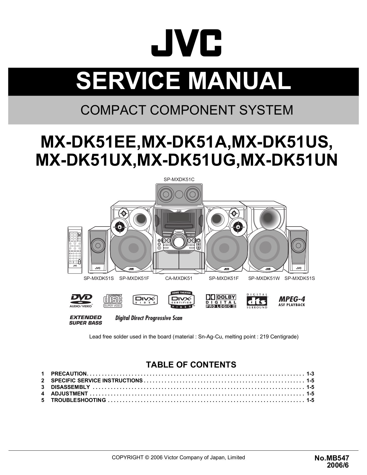 Jvc MX-DK51 Service Manual