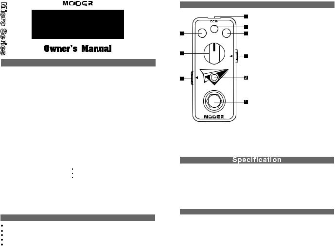 Mooer Jet Engine User manual