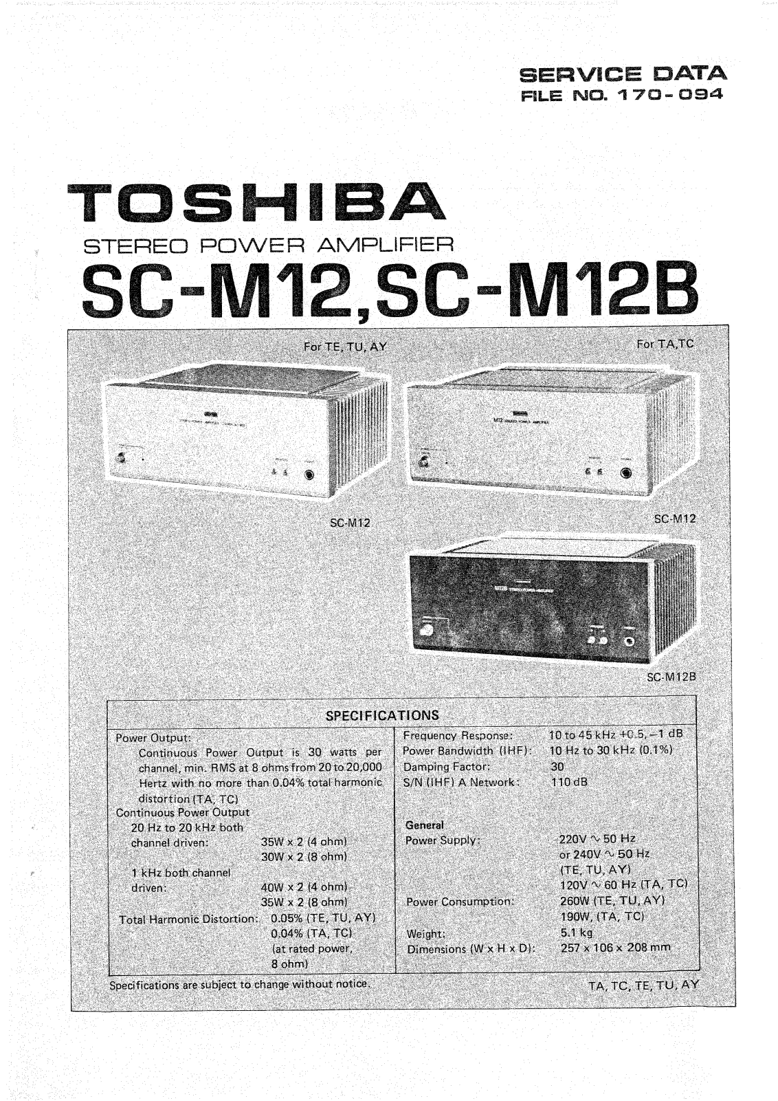 Toshiba SCM-12 Service manual