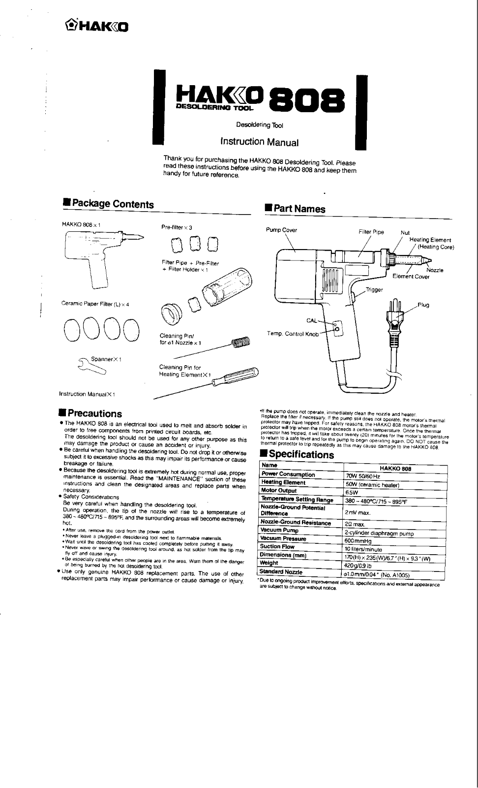 Hakko 808 User Manual