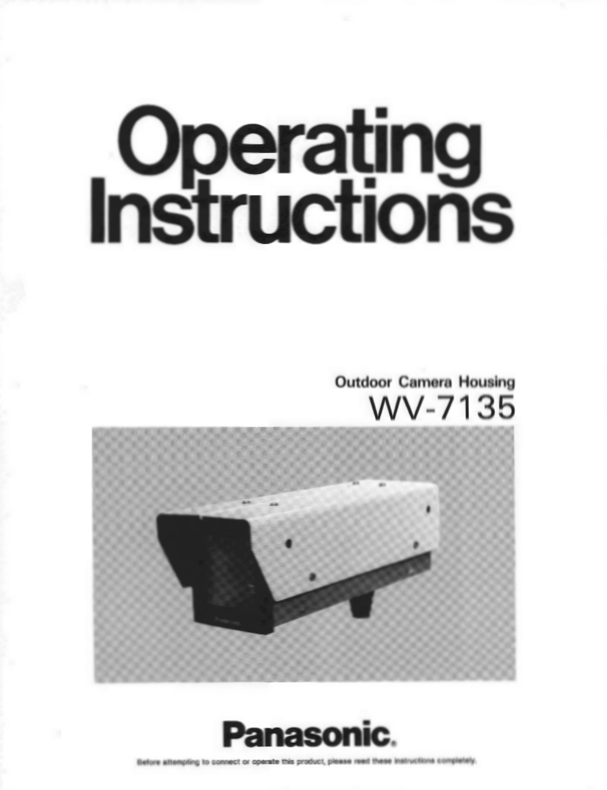 Panasonic WV-7135 User Manual