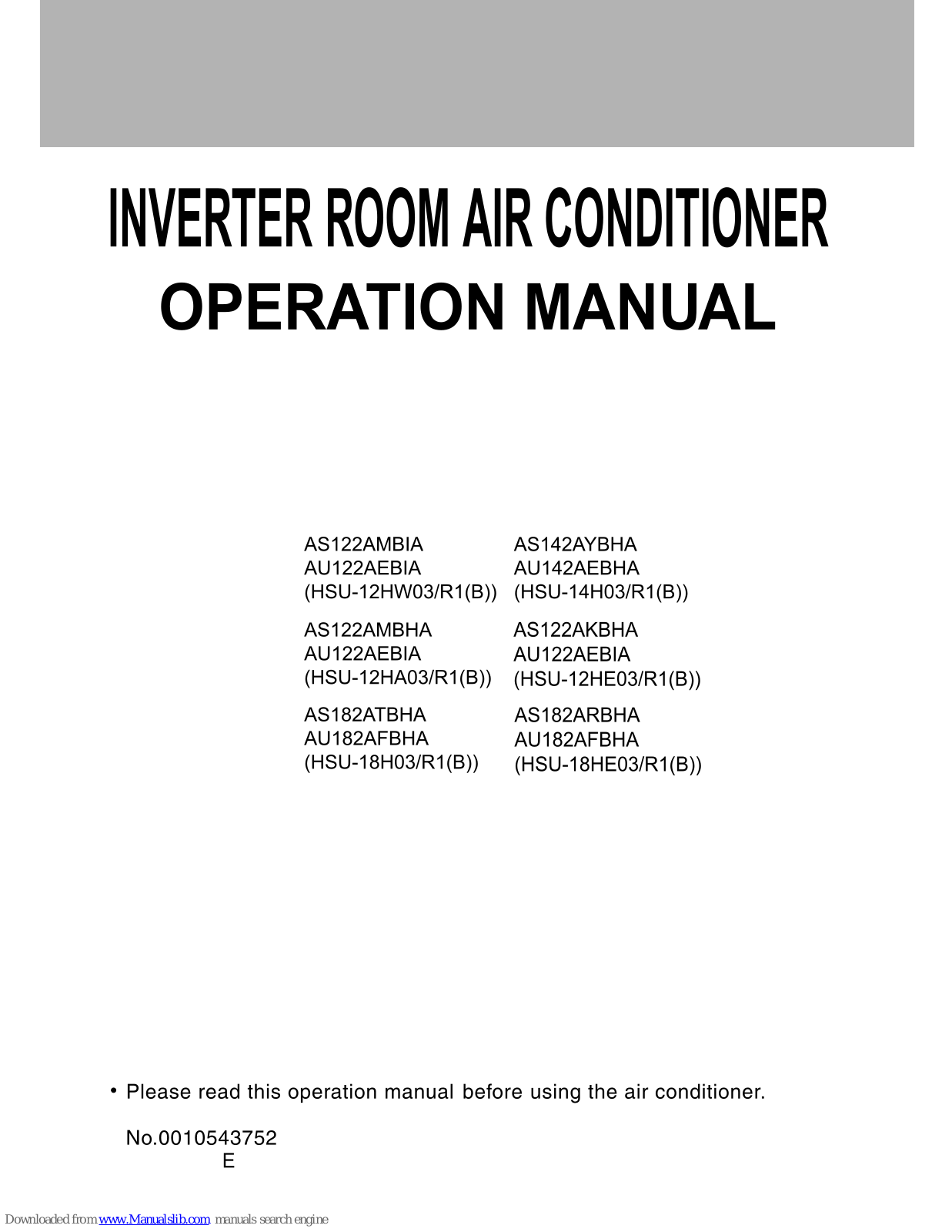 Haier AS182ARBHA, AS122AMBHA, AS122AMBIA, AS142AYBHA, AS182ATBHA User Manual