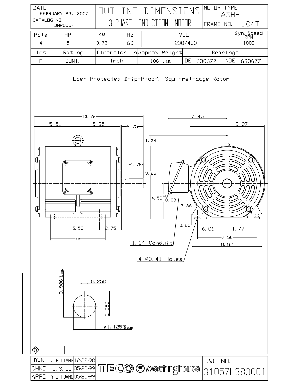 Teco DHP0054 Reference Drawing