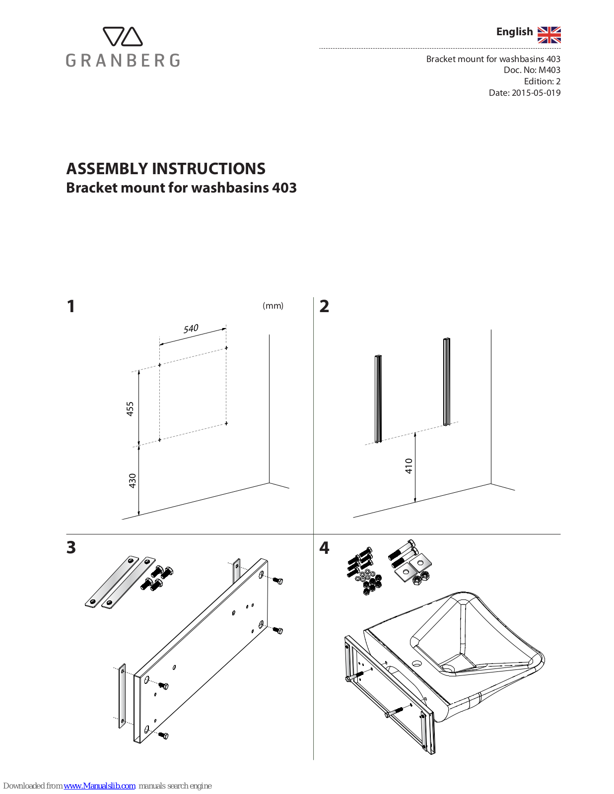 Granberg 403 Assembly Instructions Manual