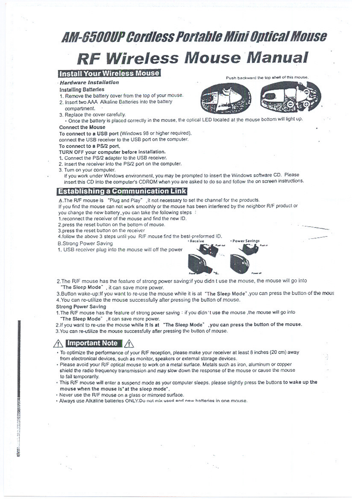 Adomax Technology Co AM6500UP User Manual