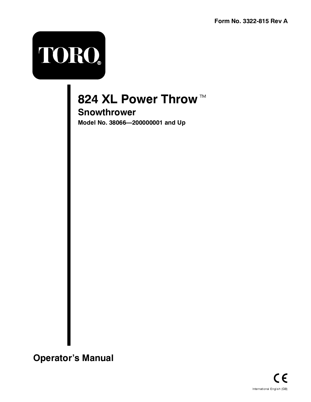 Toro 38066 Operator's Manual