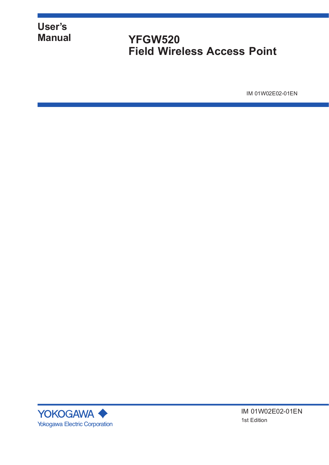 YOKOGAWA YFGW520 User Manual