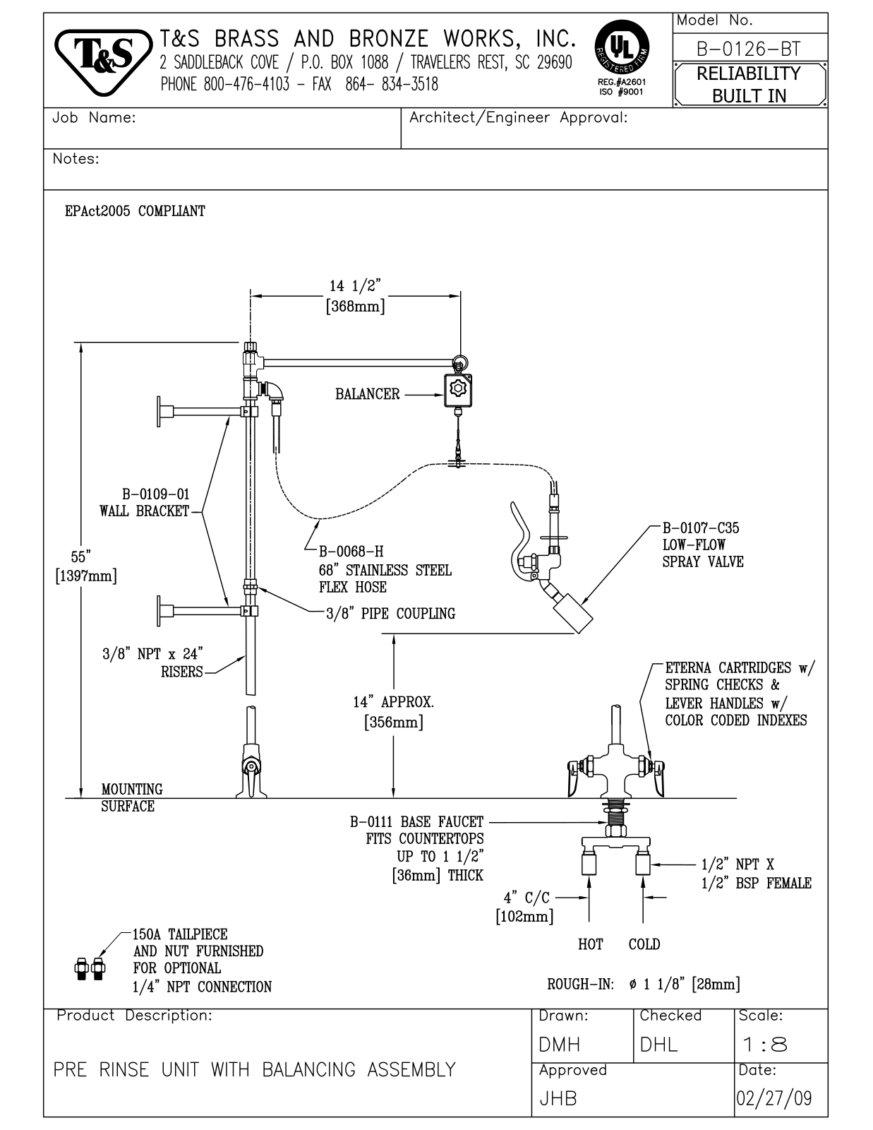 T&S Brass B-0126-BT User Manual