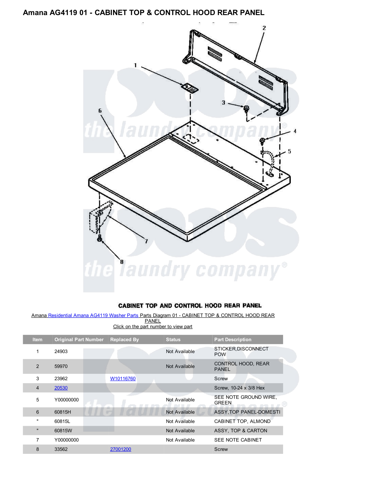 Amana AG4119 Parts Diagram