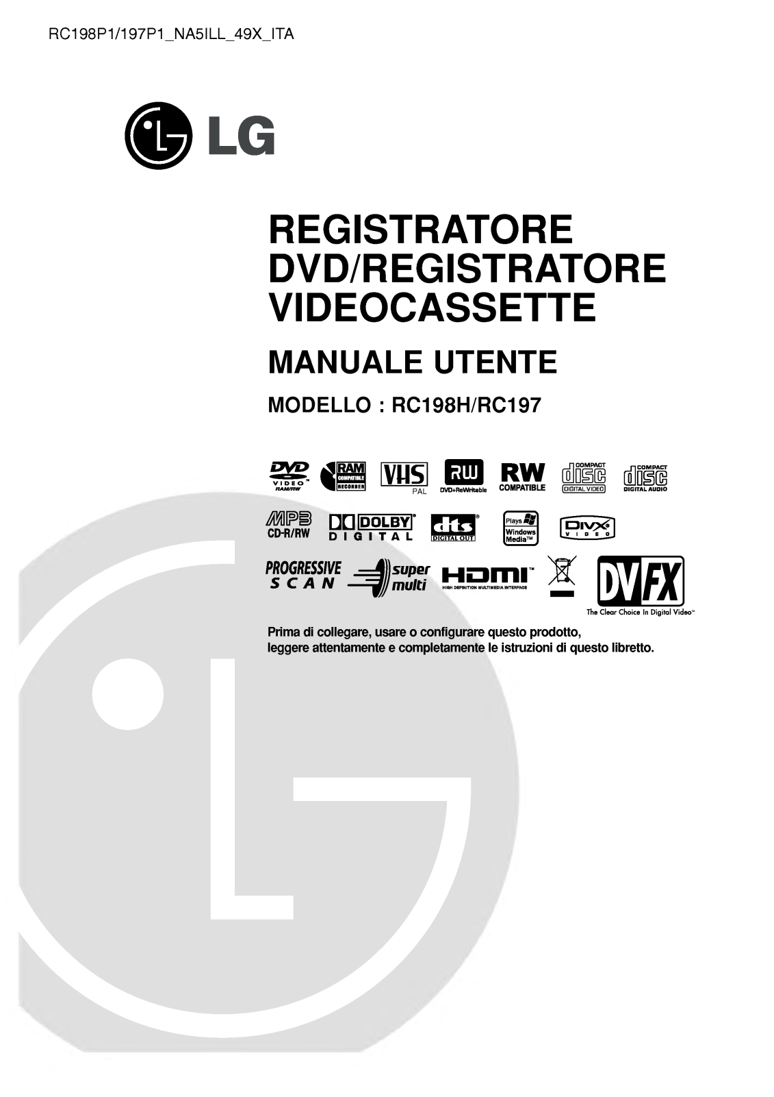 Lg RC198H, RC197 User Manual