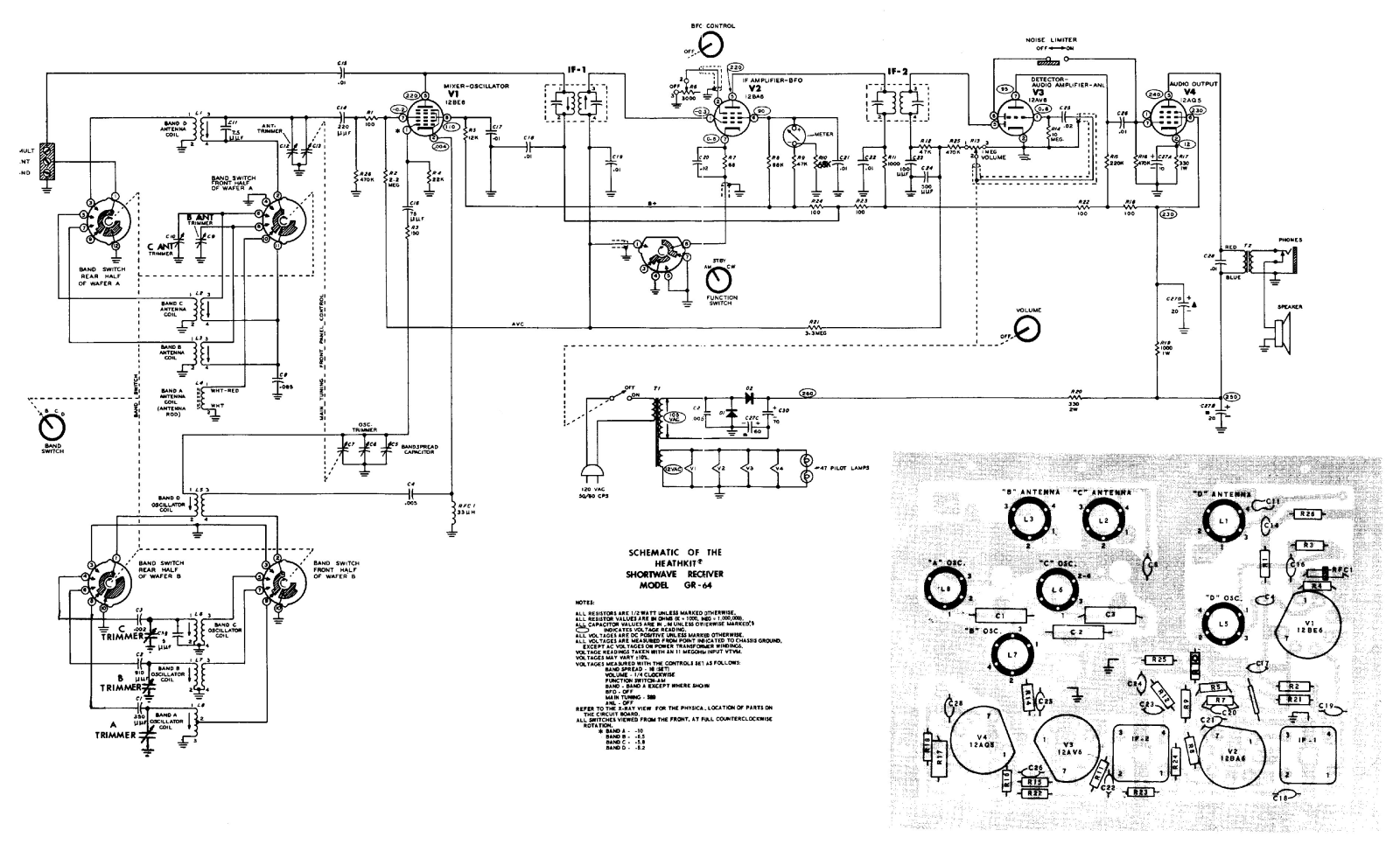 Heathkit GR-64 Schematic