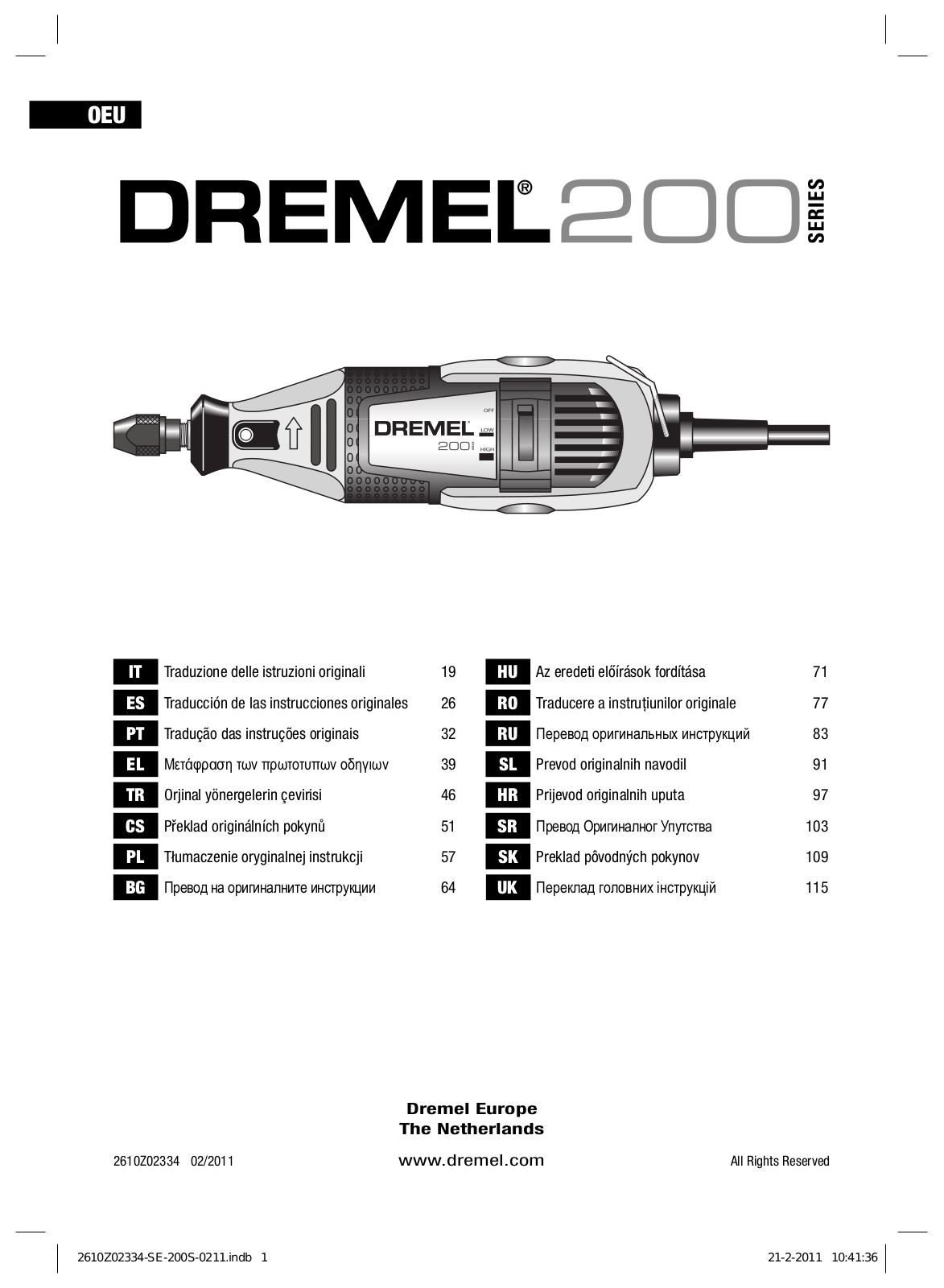 DREMEL 200 User Manual