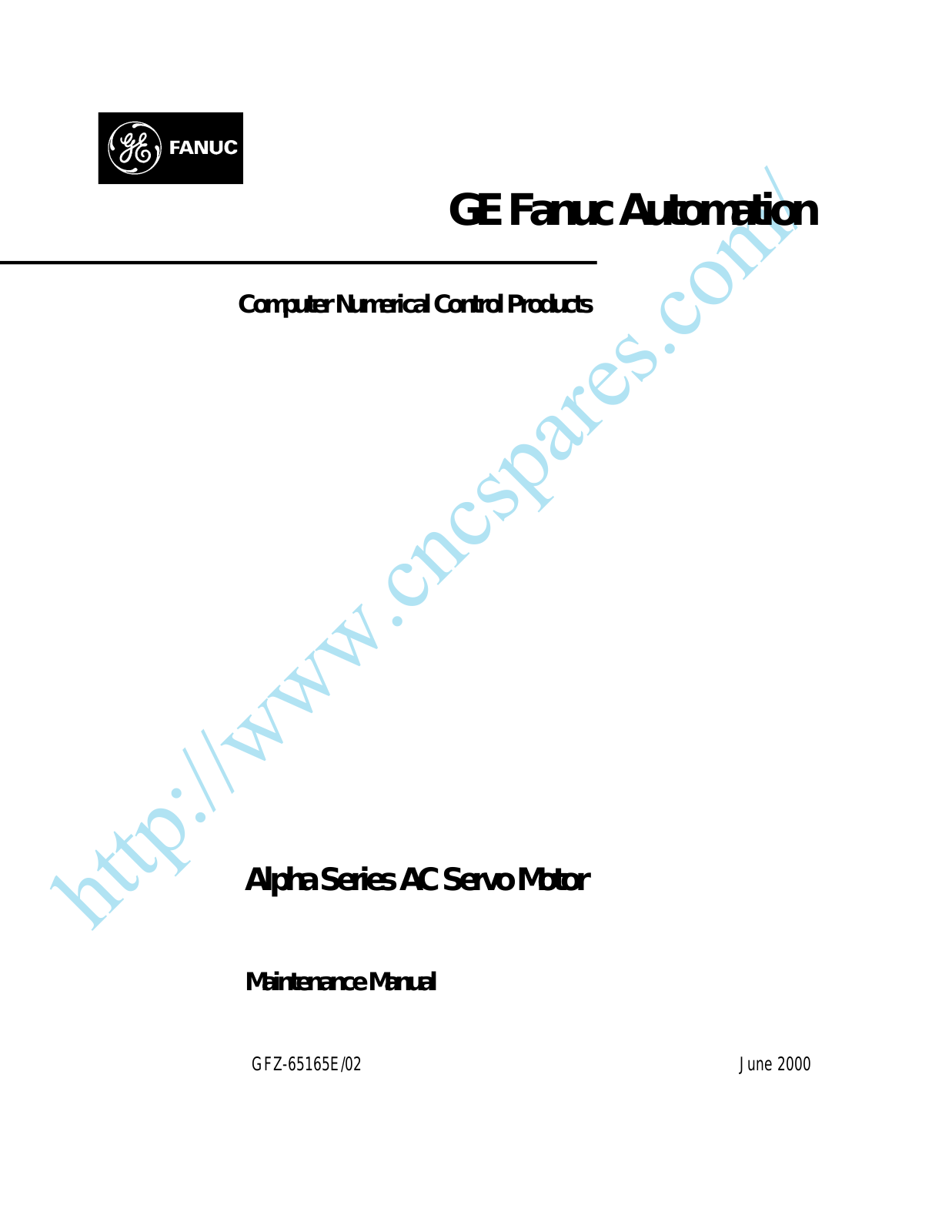 GE Fanuc GFZ-65165E/01 Maintenance Manual