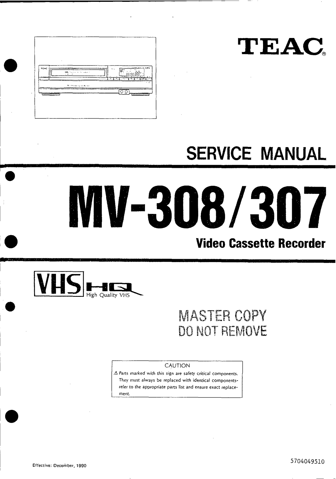 TEAC MV-308 Service manual