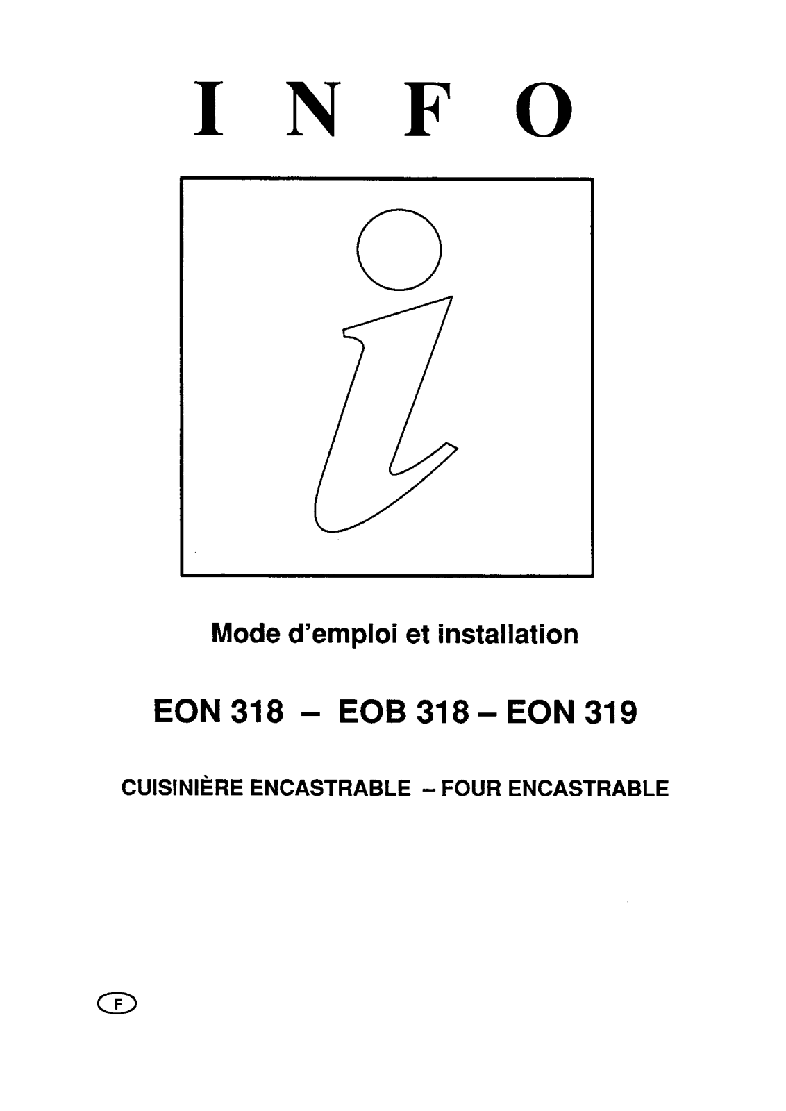 electrolux eon 318, eob 318, eon 319 User Manual