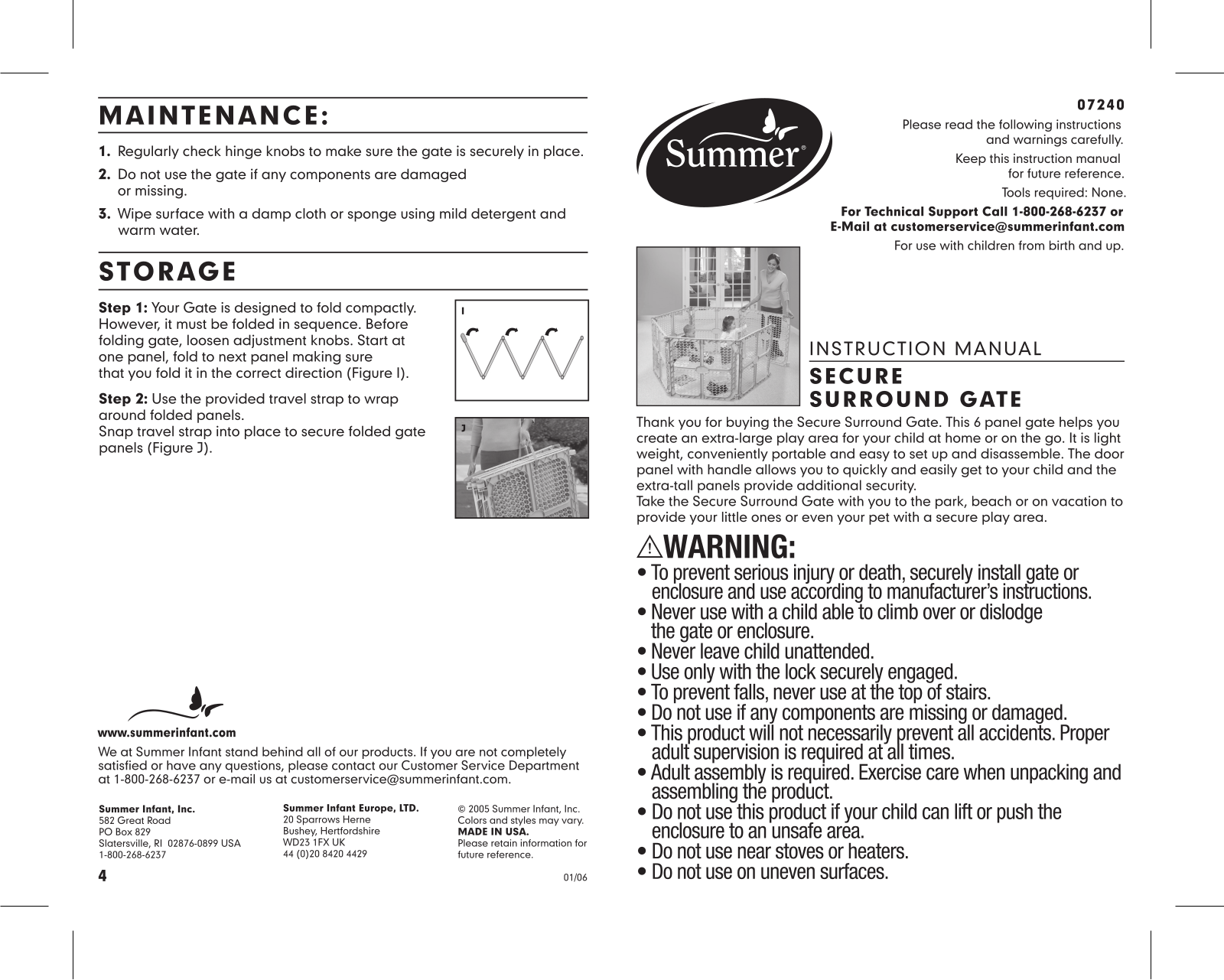 Summer Infant 7240 User Manual