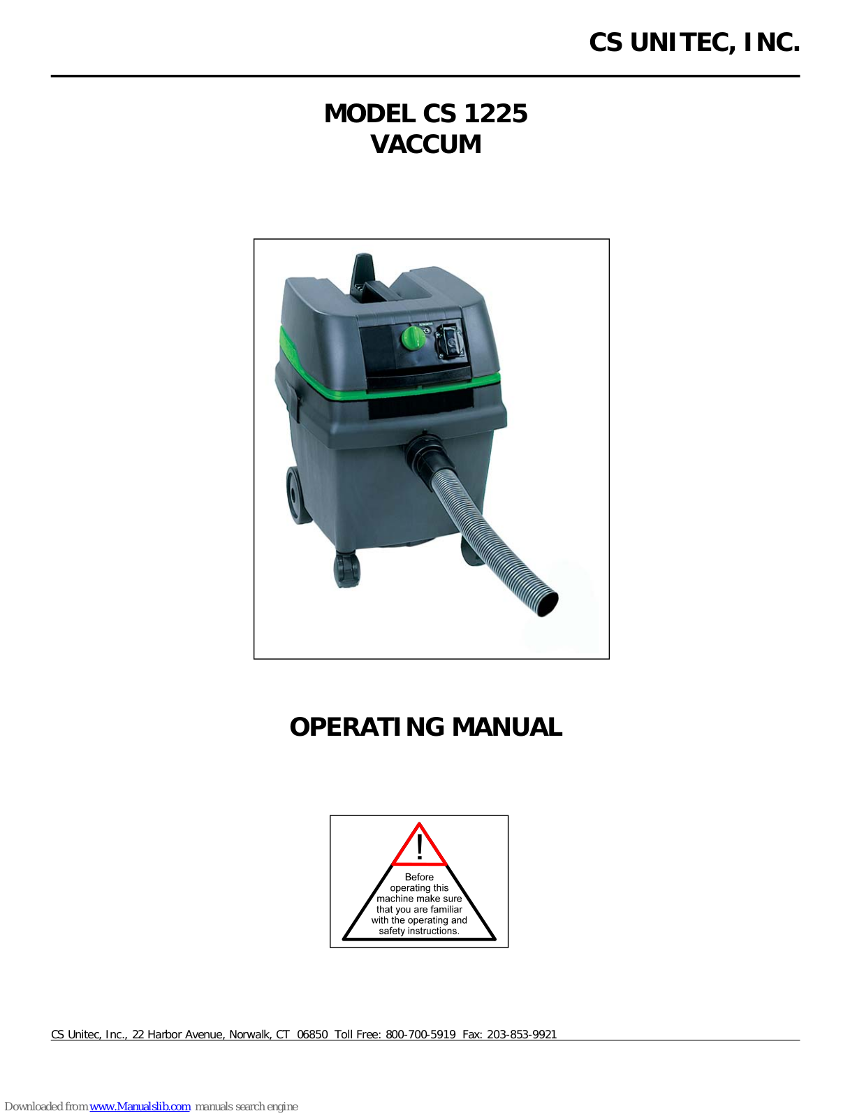 CS Unitec CS 1225 Operating Manual - ManualMachine.com