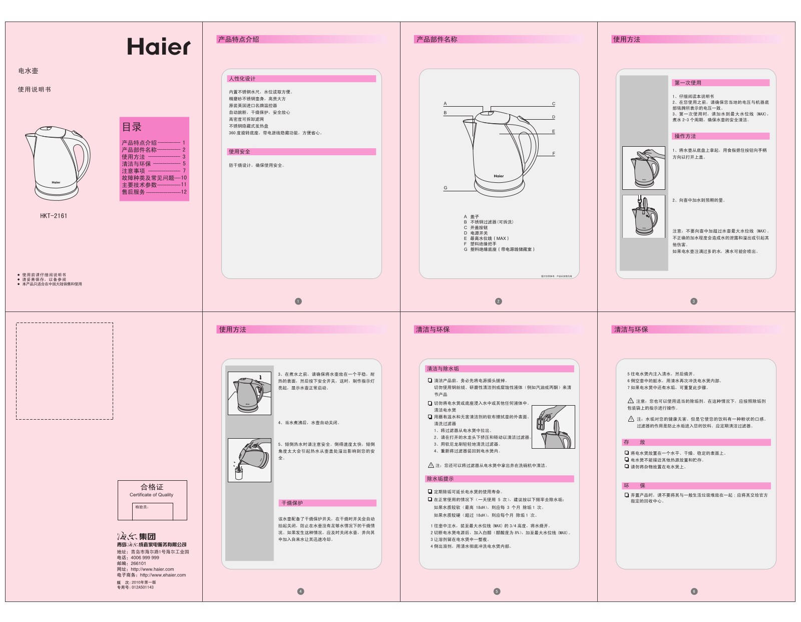 Haier HKT-2161 User Manual