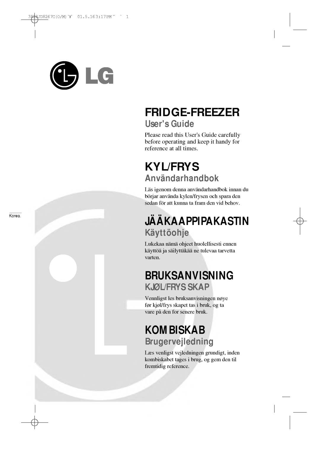 LG GR-409GPA, GR-409GXPA User Manual