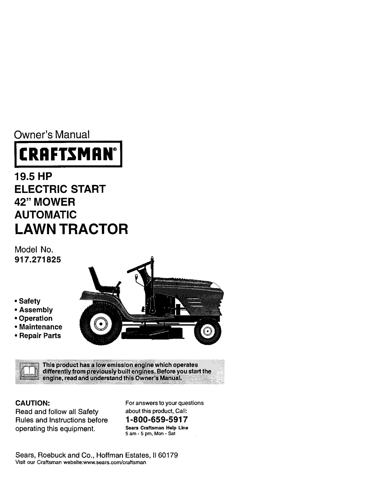 Craftsman 917271825 Owner’s Manual