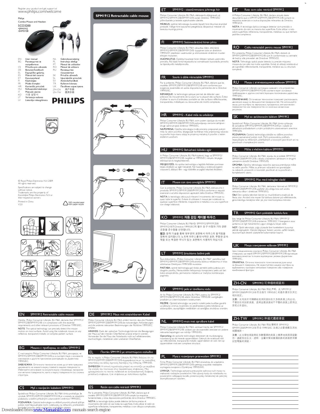 Philips SCO3200/97, SCO3200/10, SCO3200, SPM1912, SHM3100 User Manual - ManualMachine.com